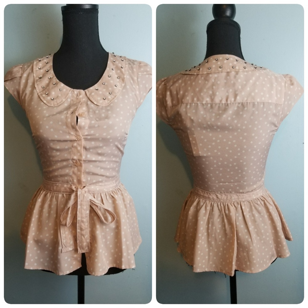 Peplum Polka Dot Top